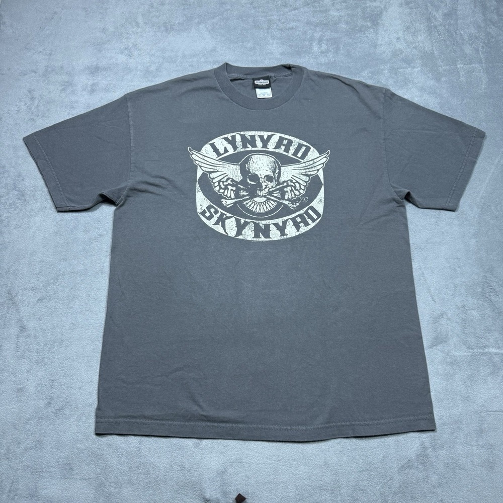 VINTAGE Lynyrd Skynrd Shirt Mens XL Skull Wings Band Tee Winterland Rock Y2K USA
